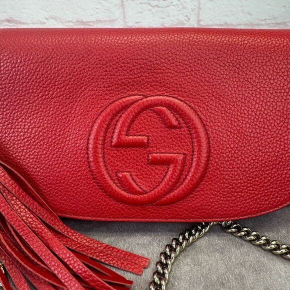 Gucci Soho Flap Chain Leather Crossbody Bag - Picture 3 of 16